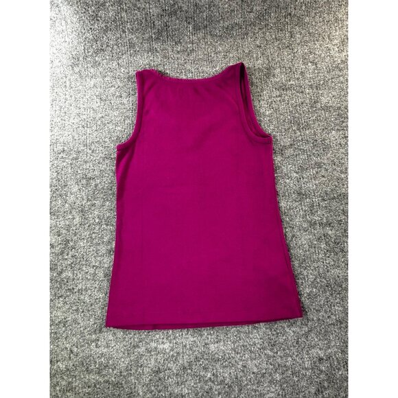 Eddie Bauer Tank Top Women's Medium fuchsia ruffled top - Picture 7 of 9